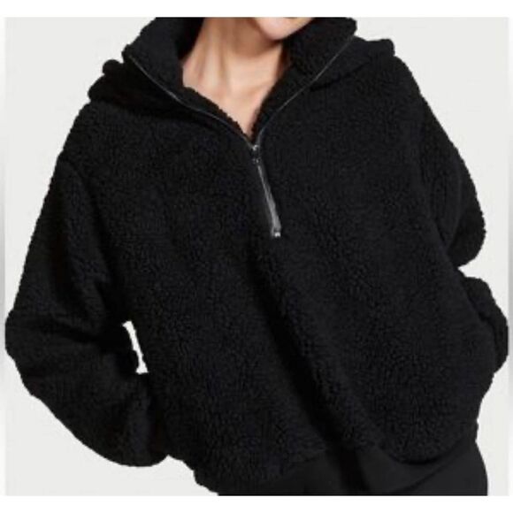 Nwt victorias secret VS plush half zip fleece sweatshirt - Picture 2 of 7